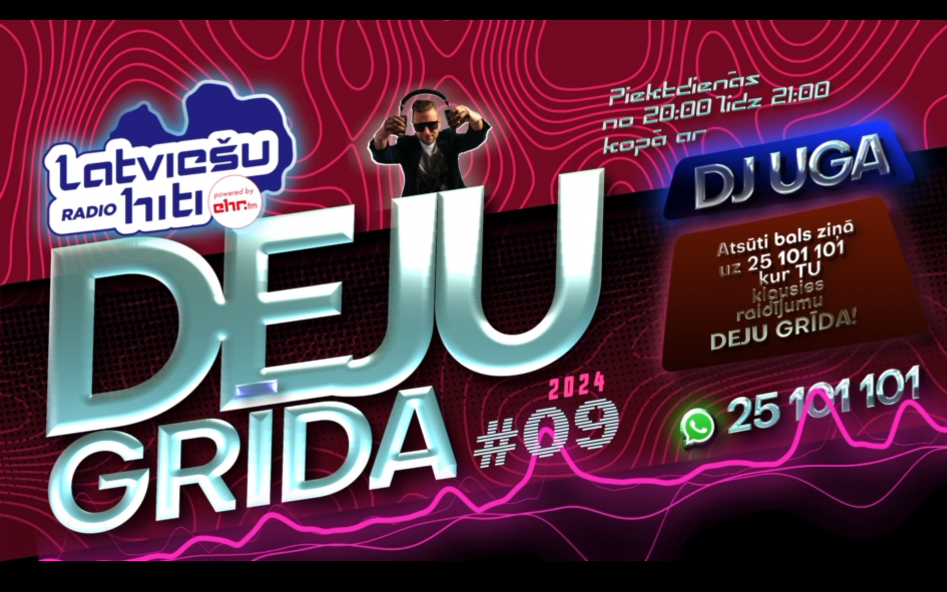 EHR Latviešu Hiti raidījuma Deju Grīda vizuālais materiāls ar DJ UGA